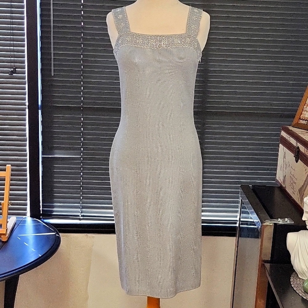 ST.JOHN silver dress